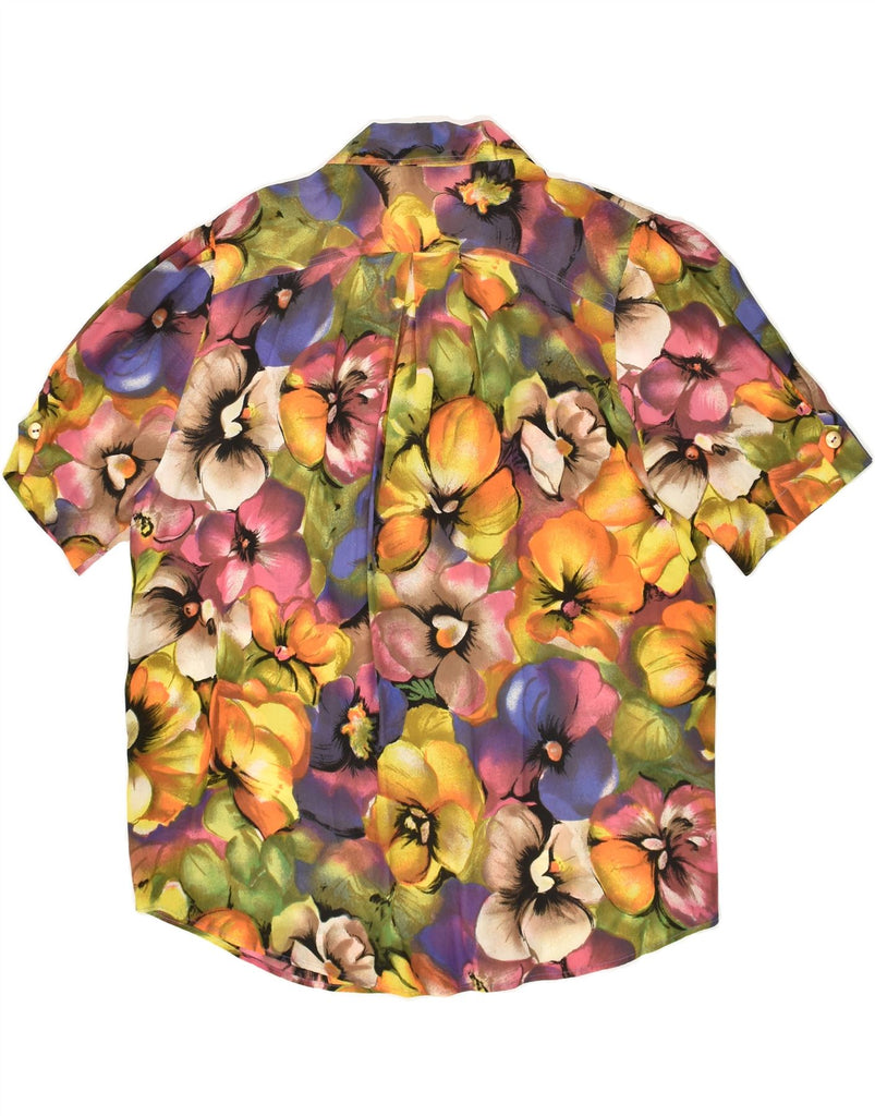 VINTAGE Womens Short Sleeve Shirt IT 46 Large Multicoloured Floral | Vintage Vintage | Thrift | Second-Hand Vintage | Used Clothing | Messina Hembry 