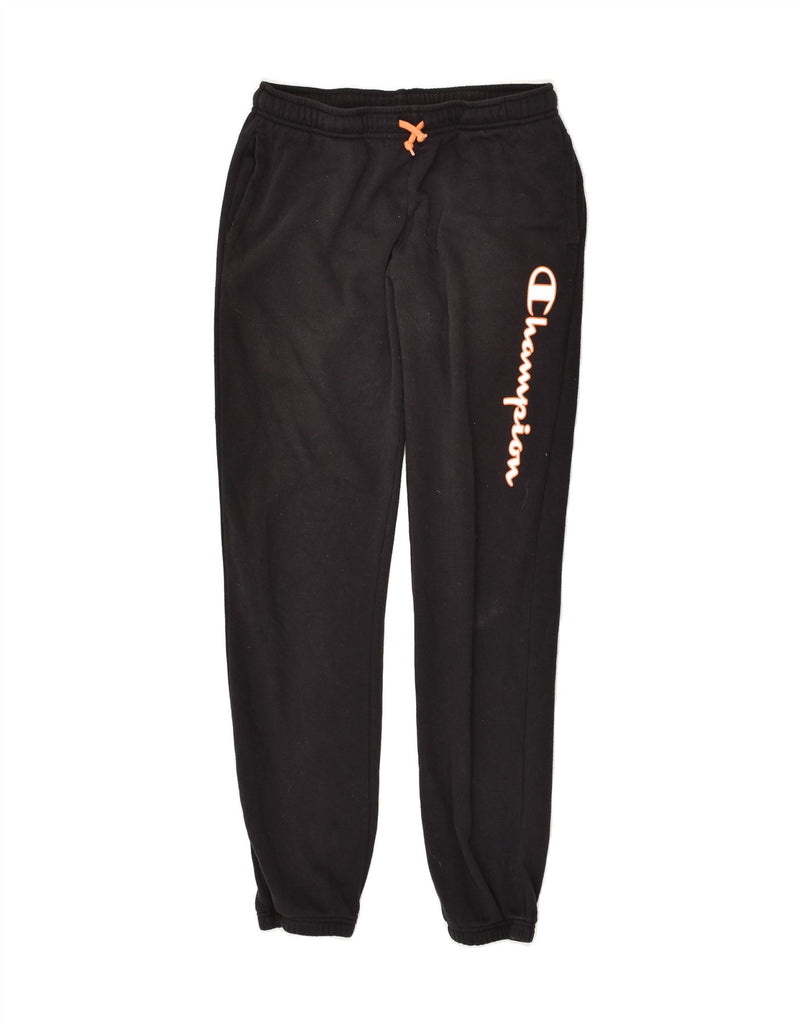 CHAMPION Boys Graphic Tracksuit Trousers Joggers 13-14 Years XL Black | Vintage Champion | Thrift | Second-Hand Champion | Used Clothing | Messina Hembry 