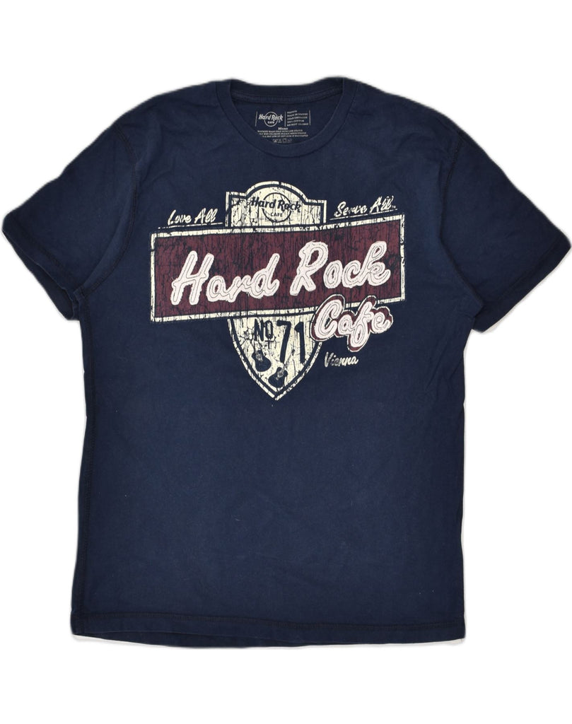 HARD ROCK CAFE Mens Vienna Graphic T-Shirt Top Medium Navy Blue Cotton | Vintage Hard Rock Cafe | Thrift | Second-Hand Hard Rock Cafe | Used Clothing | Messina Hembry 