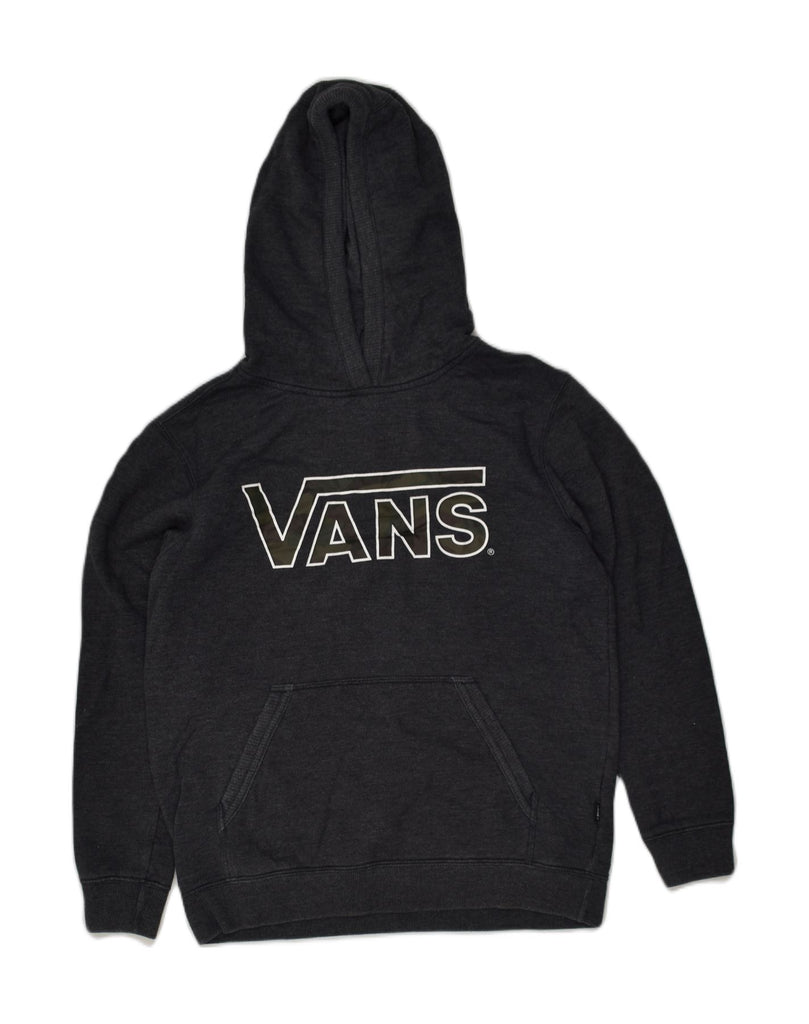 VANS Womens Graphic Hoodie Jumper UK 14 Large Grey Cotton | Vintage Vans | Thrift | Second-Hand Vans | Used Clothing | Messina Hembry 