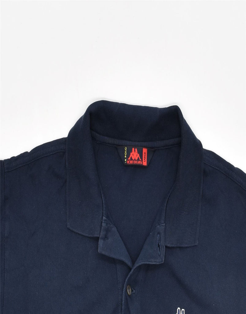 KAPPA Mens Polo Shirt Large Navy Blue Cotton | Vintage | Thrift | Second-Hand | Used Clothing | Messina Hembry 