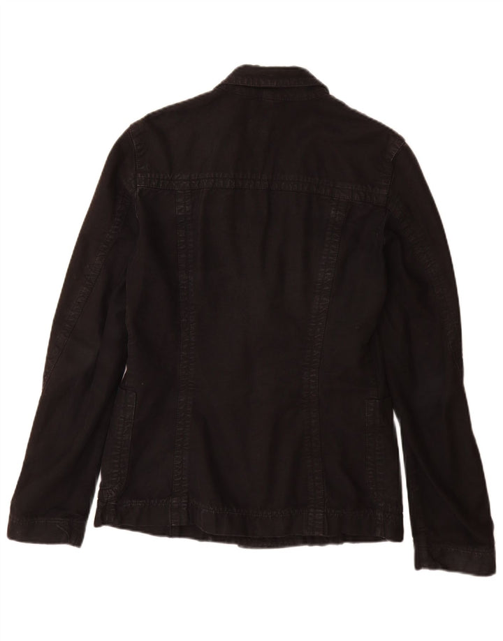 Calvin Klein Jeans Womens 2 Button Blazer Jacket UK 14 Large Black Cotton