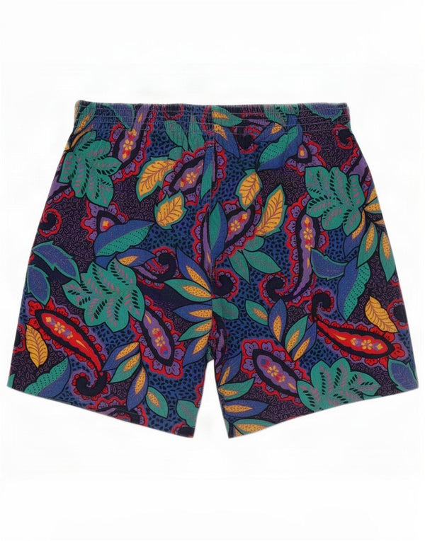 Vintage Mens Sport Shorts IT 48 Medium Multicoloured Floral Cotton