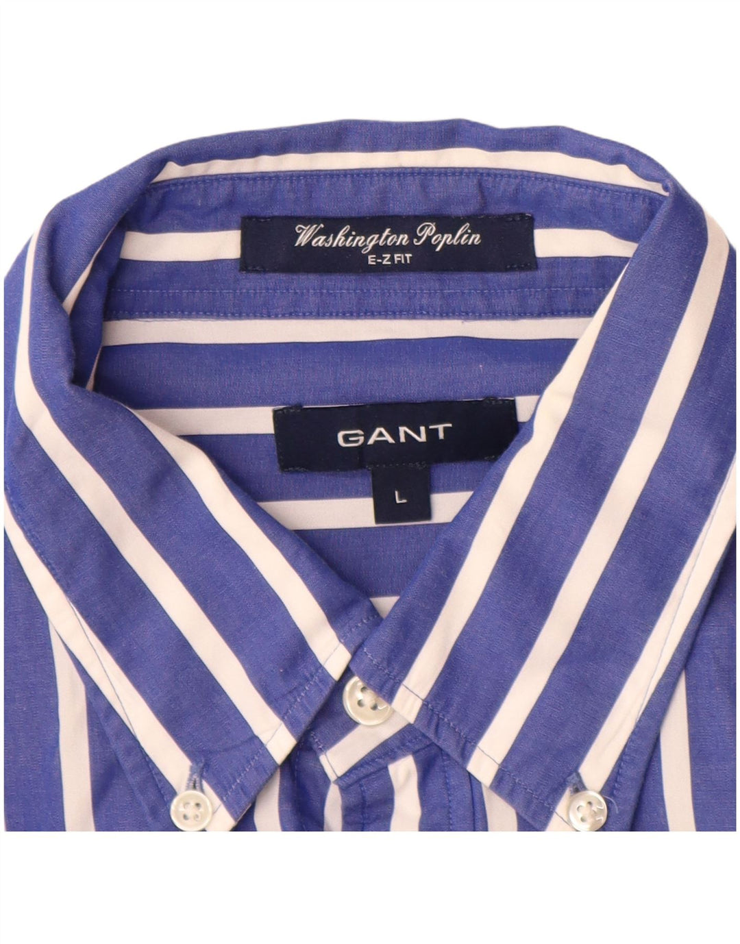 GANT Mens E-Z Fit Shirt Large Blue Striped Cotton