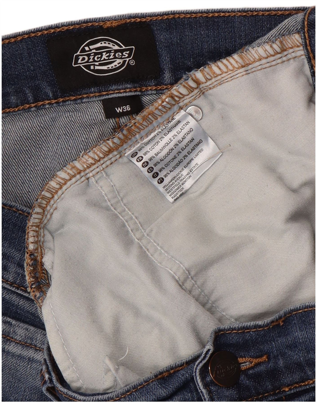 Dickies Mens Denim Shorts W36 Large Blue Cotton