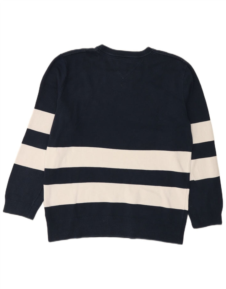 Tommy Hilfiger Mens Graphic Crew Neck Jumper Sweater Medium Navy Blue