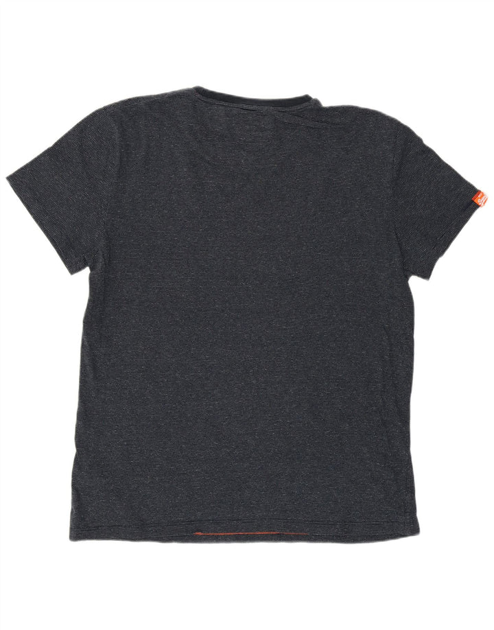 Superdry Mens T-Shirt Top 2XL Navy Blue Flecked Cotton