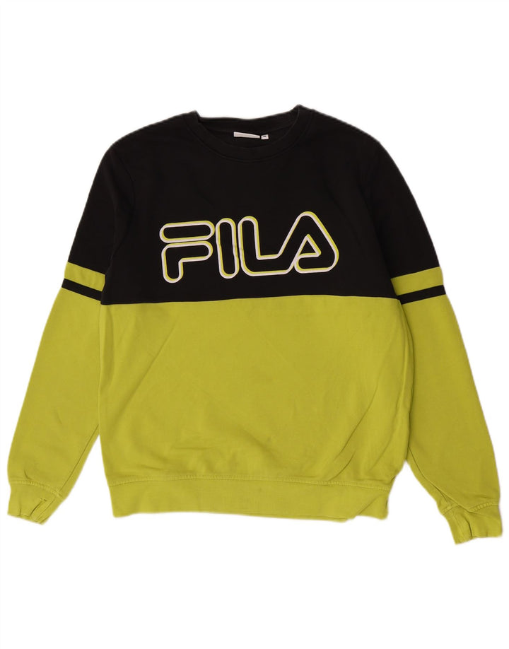 Fila Mens Graphic Sweatshirt Jumper Medium Green Colourblock
