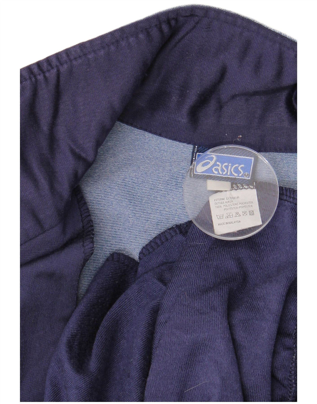 ASICS Mens Graphic Tracksuit Top Jacket Large Navy Blue Colourblock