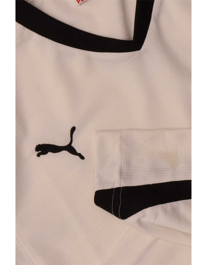 Puma Womens T-Shirt Top UK 16 Large White Colourblock Polyester