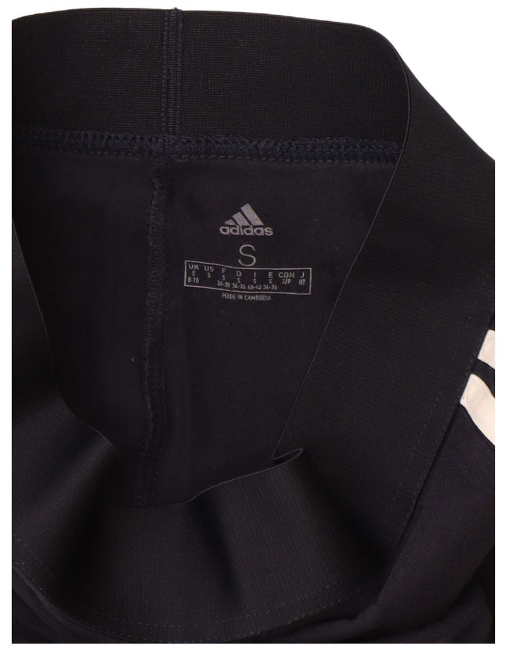 Adidas Womens Leggings UK 8/10 Small  Navy Blue Cotton