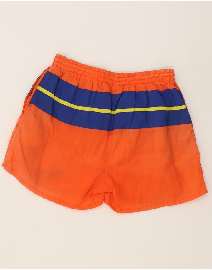 VINTAGE Mens Swimming Shorts Medium Orange Colourblock Polyester Vintage Vintage and Second-Hand Vintage from Messina Hembry 