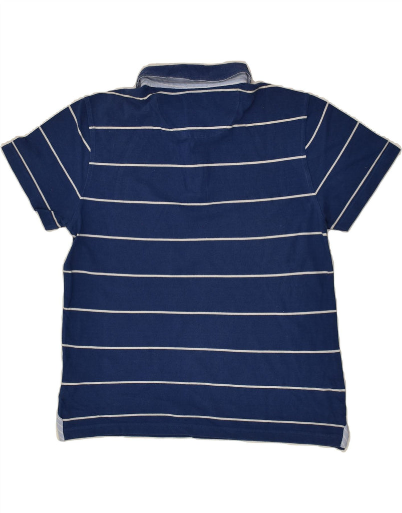 MARLBORO CLASSICS Mens Polo Shirt Large Navy Blue Striped Cotton | Vintage Marlboro Classics | Thrift | Second-Hand Marlboro Classics | Used Clothing | Messina Hembry 