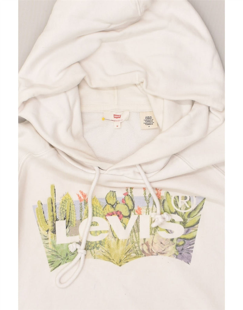 LEVI'S Mens Graphic Hoodie Jumper Medium White Cotton | Vintage Levi's | Thrift | Second-Hand Levi's | Used Clothing | Messina Hembry 