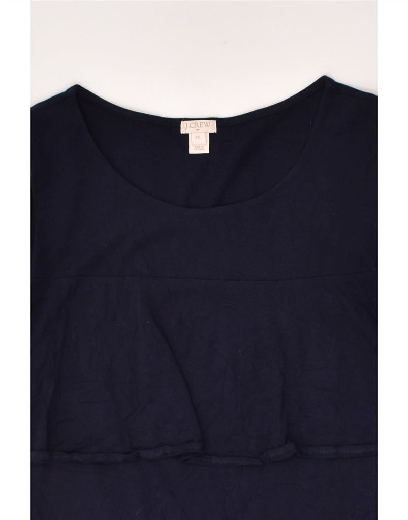 J. CREW Womens Sleeveless Blouse Top UK 20 2XL Navy Blue Cotton | Vintage J. Crew | Thrift | Second-Hand J. Crew | Used Clothing | Messina Hembry 