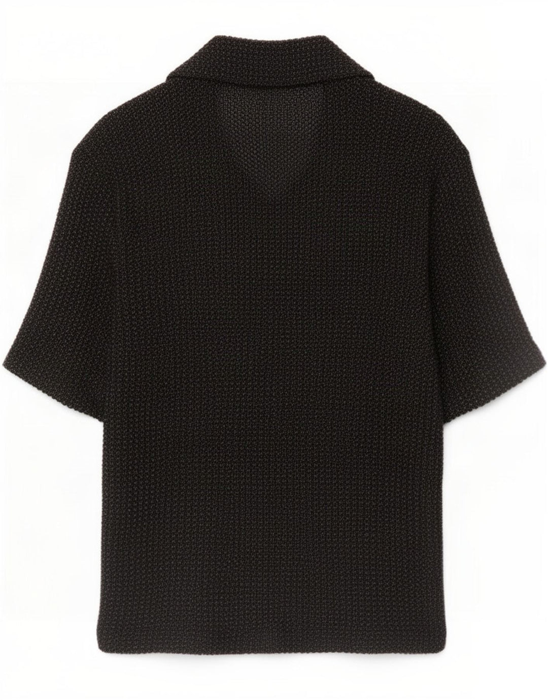 Zara Mens Short Sleeve Shirt Medium Black Flecked Cotton
