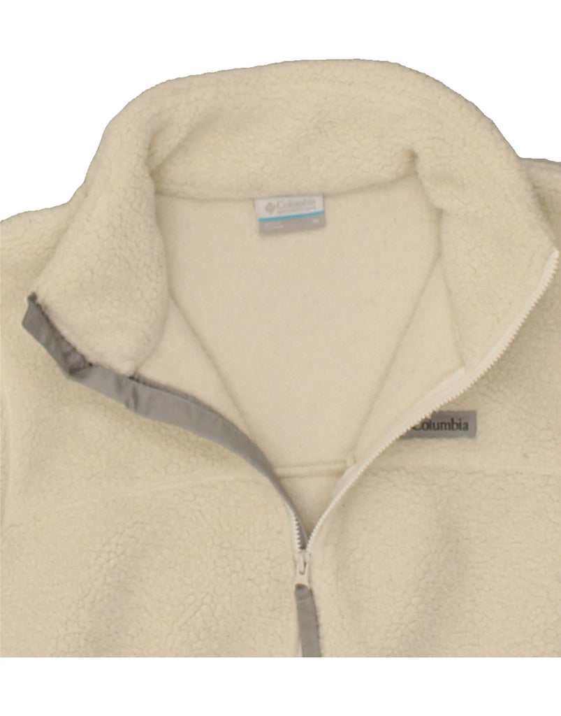 COLUMBIA Womens Fleece Jacket UK 14 Medium Off White Polyester | Vintage Columbia | Thrift | Second-Hand Columbia | Used Clothing | Messina Hembry 
