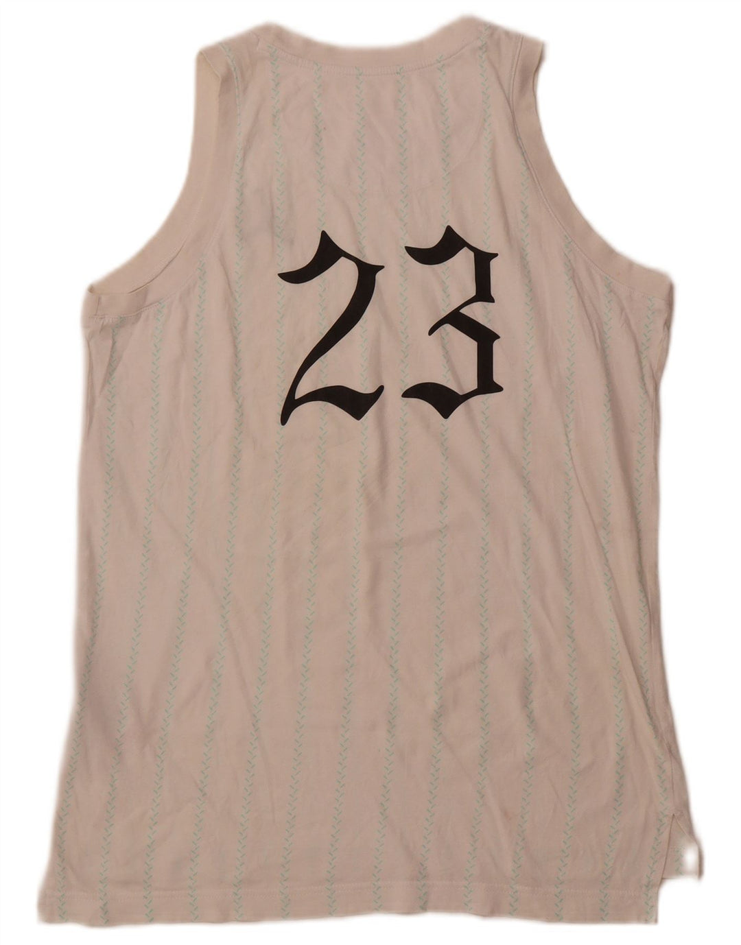 JORDAN Boys Graphic Vest Top 13-14 Years XL  Off White Striped Cotton