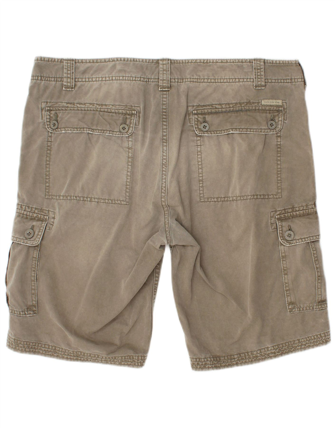 CALVIN KLEIN Mens Regular Slim Cargo Shorts W36 Large Khaki Cotton