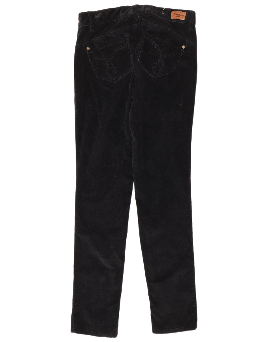 CALVIN KLEIN Womens Skinny Corduroy Trousers W27 L32 Black Cotton