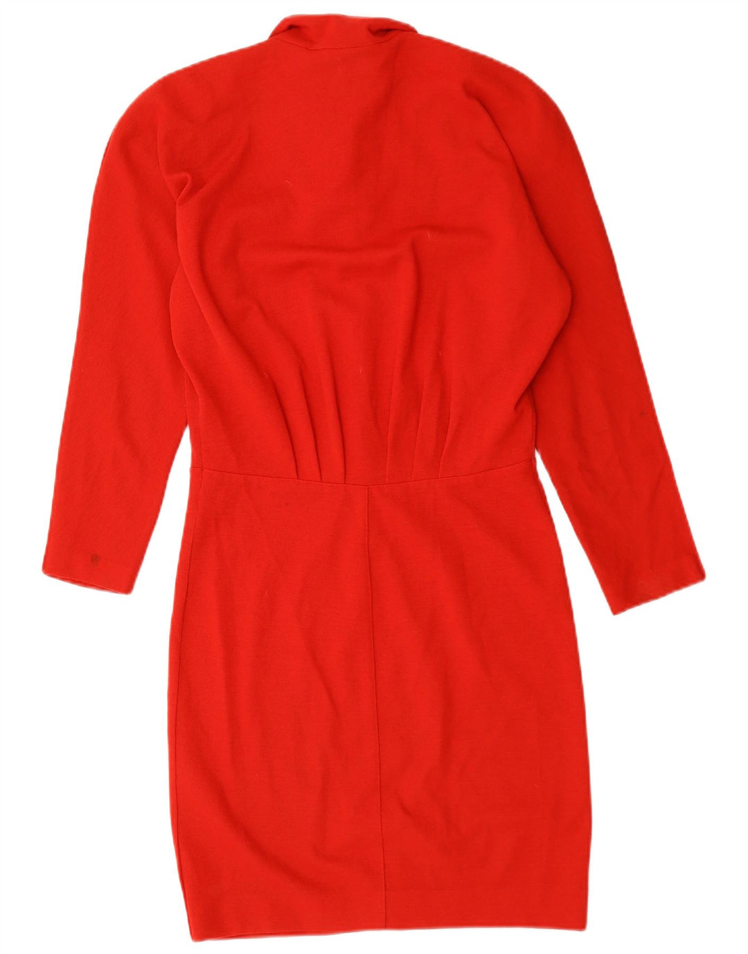 Vintage Womens Long Sleeve Sheath Dress UK 14 Medium Red