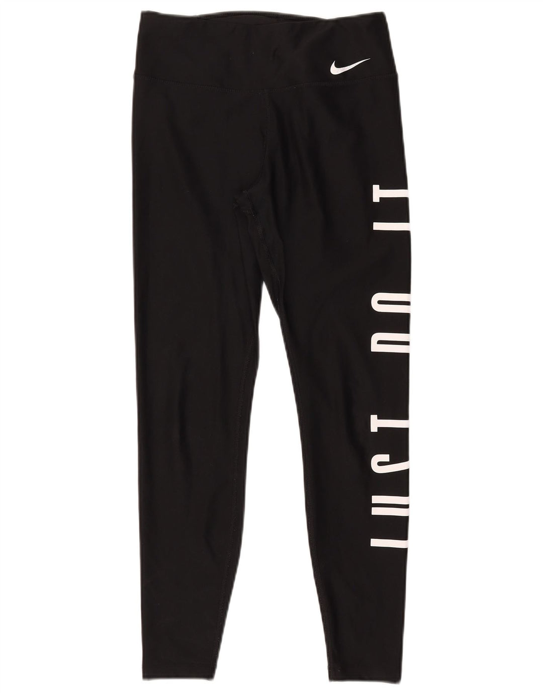 Nike Womens Dri Fit Graphic Leggings UK 10 Small Black Polyester