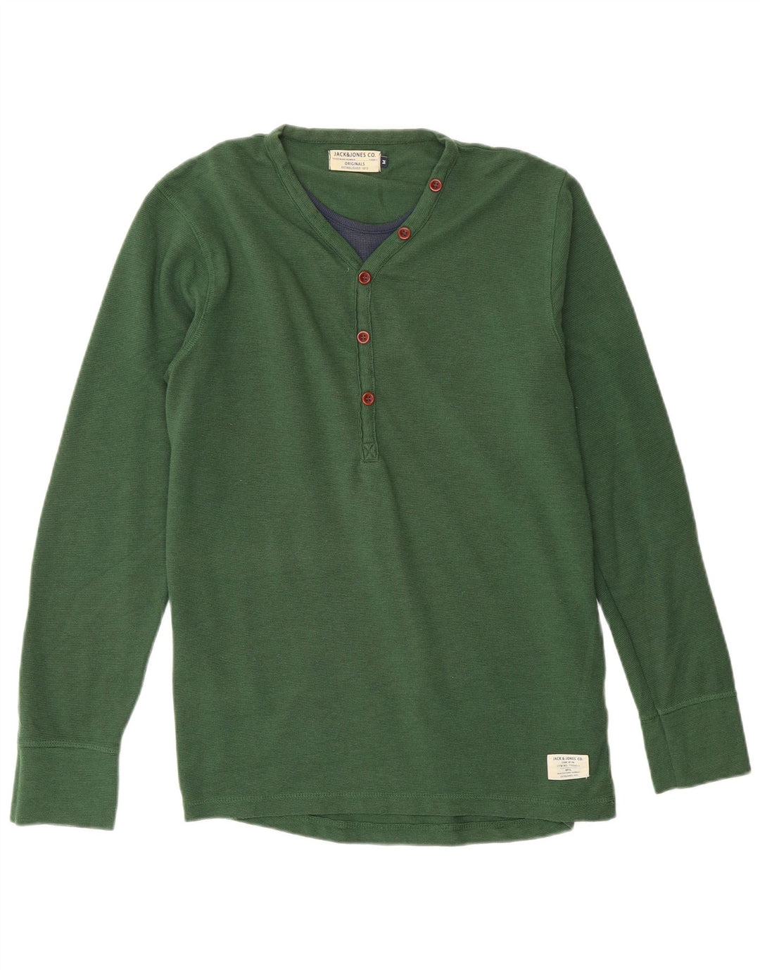 JACK & JONES Mens Top Long Sleeve Medium Green