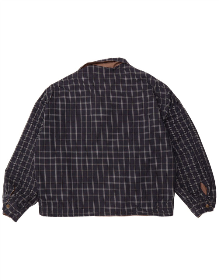 VINTAGE Mens Reversible Jacket UK 40 Large Brown Check Polyester