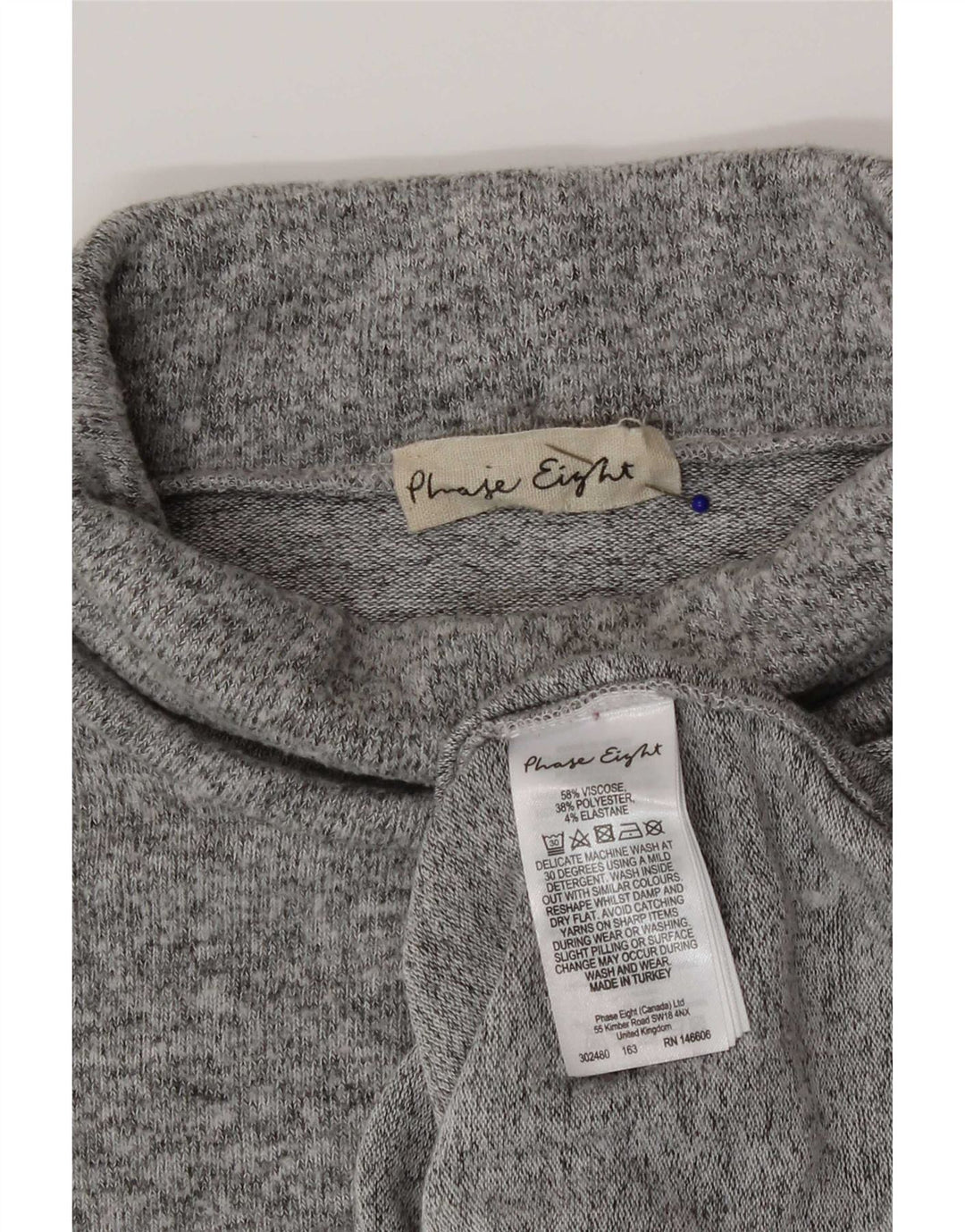 Phase Eight Womens Roll Neck Jumper Sweater UK 18 XL Grey Viscose