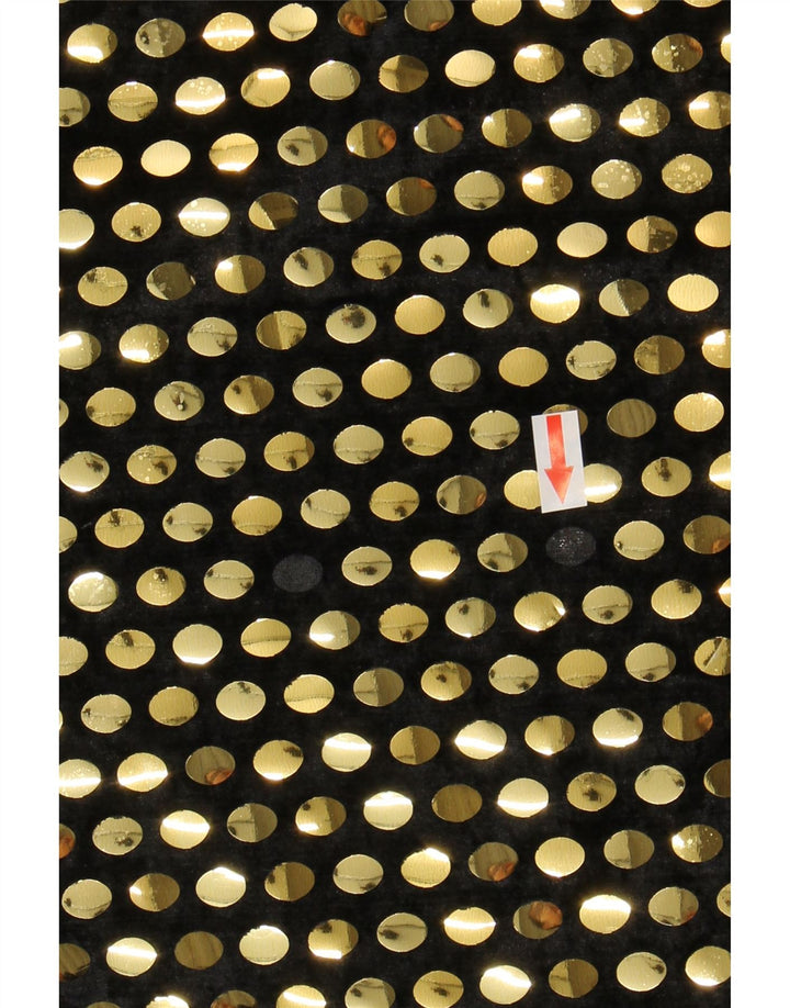 Vintage Womens Sleeveless Blouse Top UK 10 Small Black Polyester