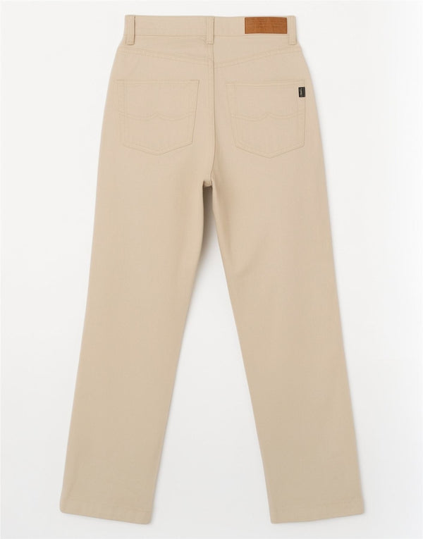Esprit Womens High Waist Tapered Jeans EU 34 XS W26 L28 Off White Cotton