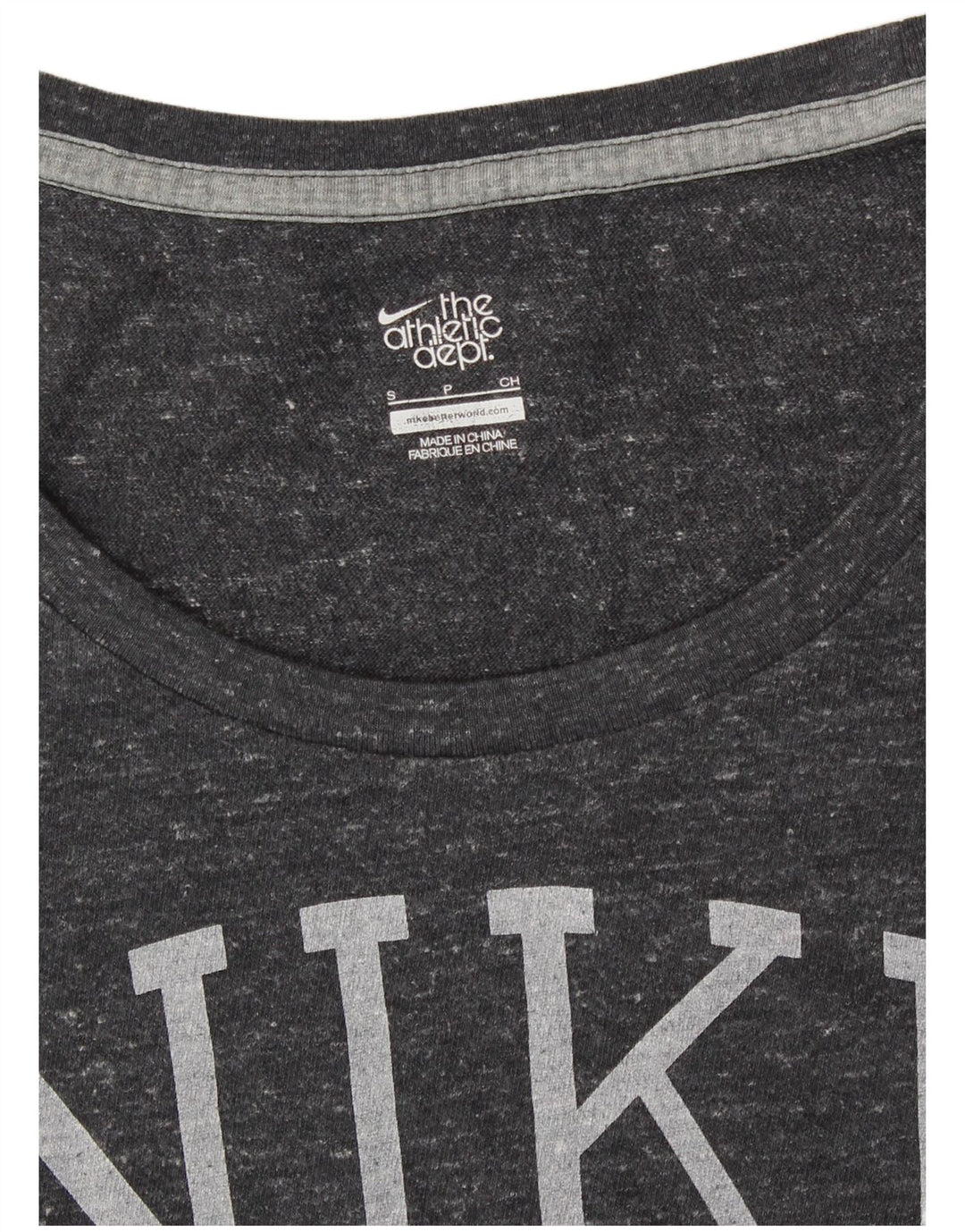 NIKE Womens Graphic T-Shirt Top UK 10 Small Grey Flecked