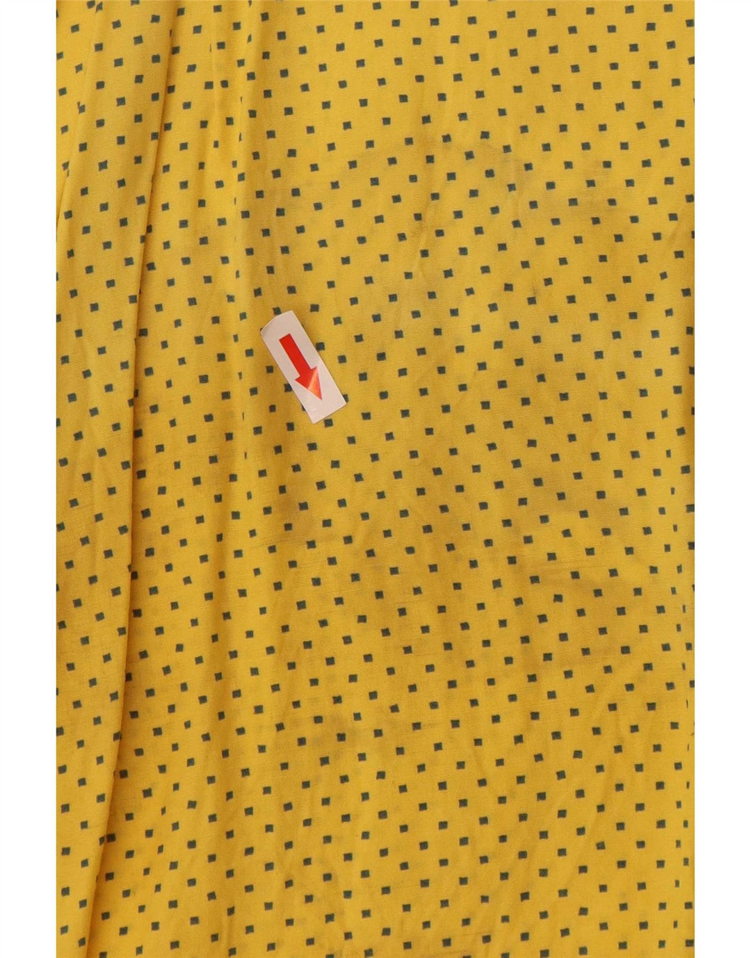 Vintage Mens Short Sleeve Shirt Large Yellow Spotted Viscose