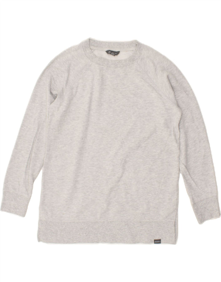 EDDIE BAUER Womens Sweatshirt Jumper UK 10 Small Grey Cotton | Vintage Eddie Bauer | Thrift | Second-Hand Eddie Bauer | Used Clothing | Messina Hembry 