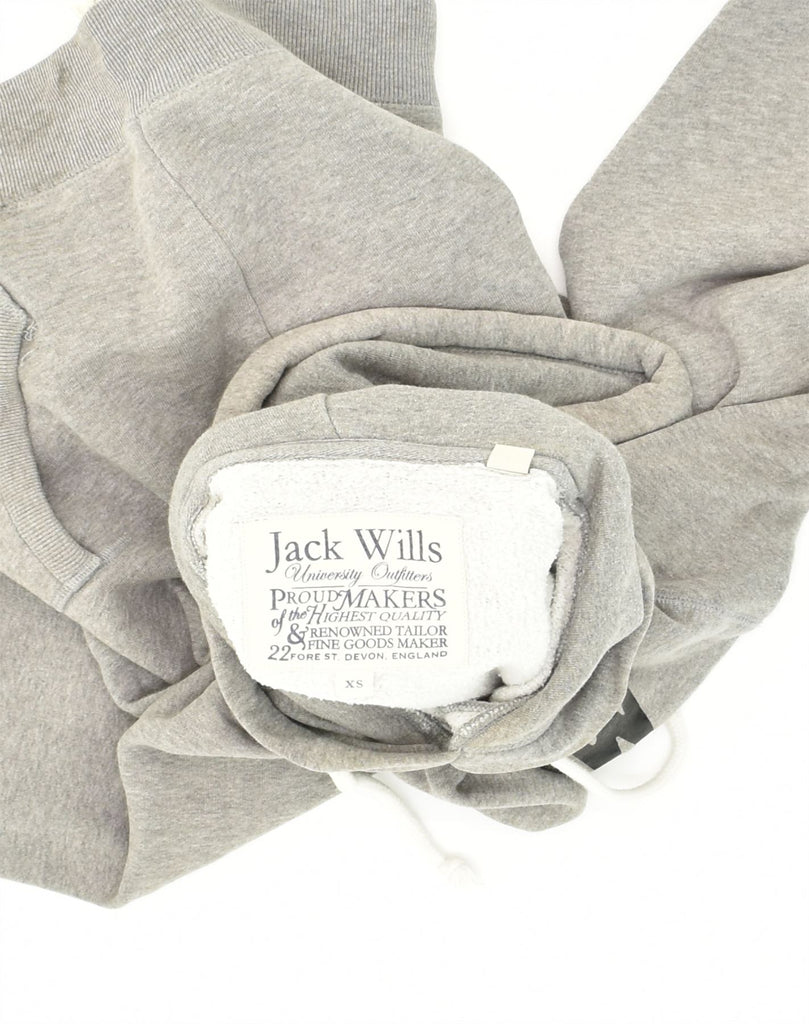 JACK WILLS Mens Graphic Hoodie Jumper XS Grey Cotton | Vintage Jack Wills | Thrift | Second-Hand Jack Wills | Used Clothing | Messina Hembry 