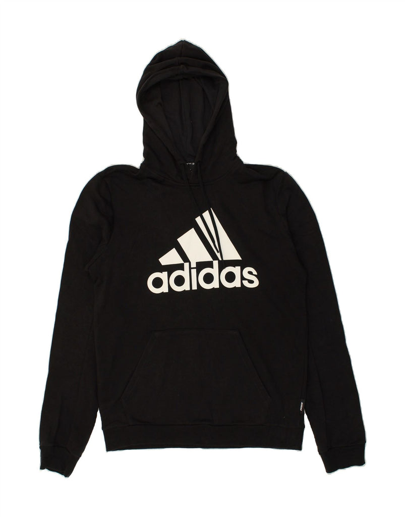 ADIDAS Mens Graphic Hoodie Jumper Medium Black Cotton | Vintage Adidas | Thrift | Second-Hand Adidas | Used Clothing | Messina Hembry 