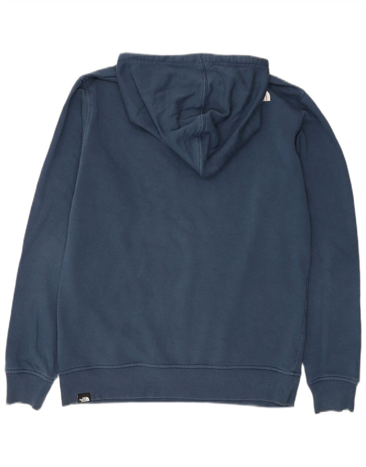 The North Face Mens Graphic Hoodie Jumper Medium Blue Cotton