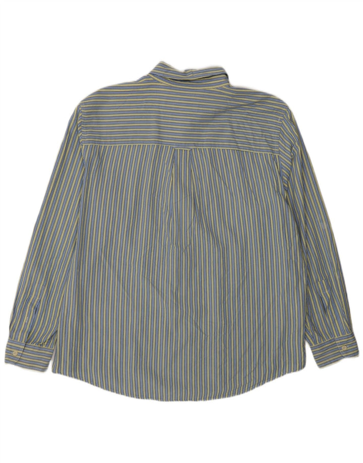 Chaps Mens Shirt XL Blue Striped Cotton Classic