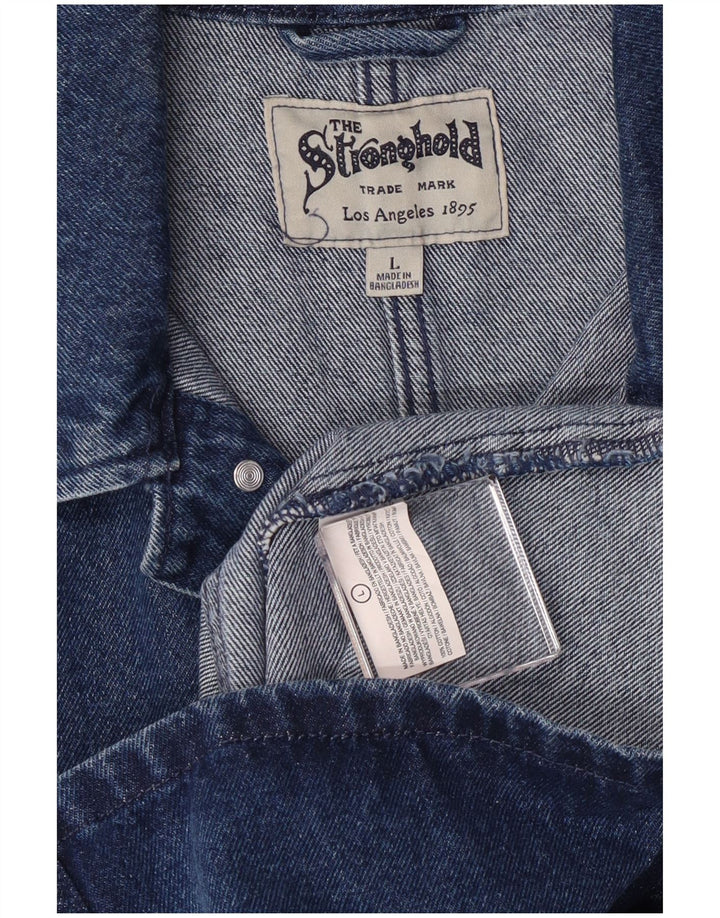 The Stronghold Mens Denim Jacket UK 40 Large Blue Cotton