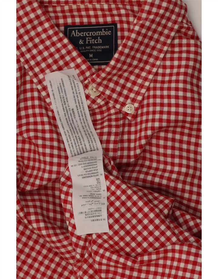 Abercrombie & Fitch Mens Shirt Medium Red Gingham Cotton