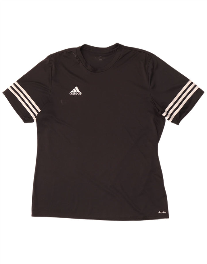Adidas Mens Climalite T-Shirt Top Large Black Polyester