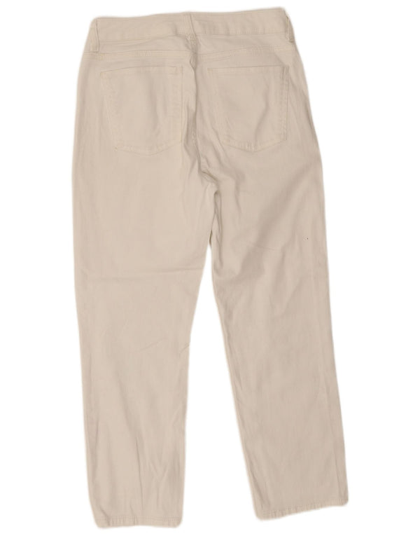 Marks & Spencer Womens Slim Cropped Jeans UK 10 Small W28 L24 White Cotton