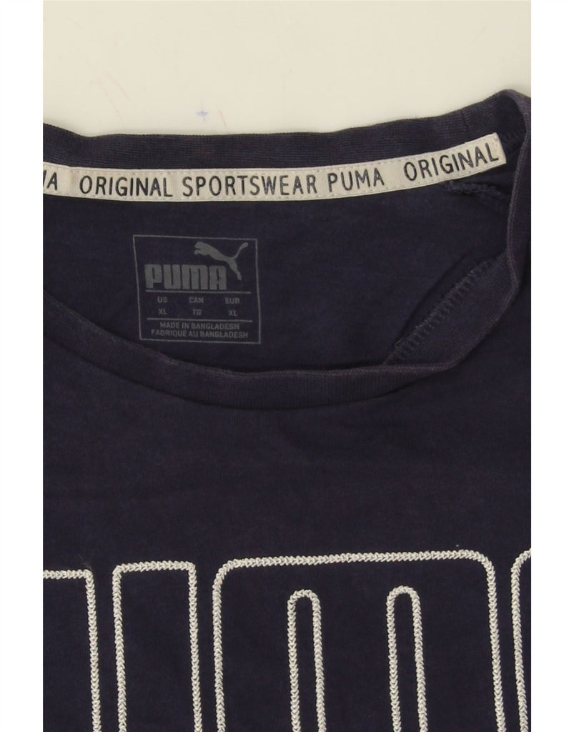 PUMA Womens Oversized Graphic T-Shirt Top UK 18 XL Navy Blue Vintage Puma and Second-Hand Puma from Messina Hembry 