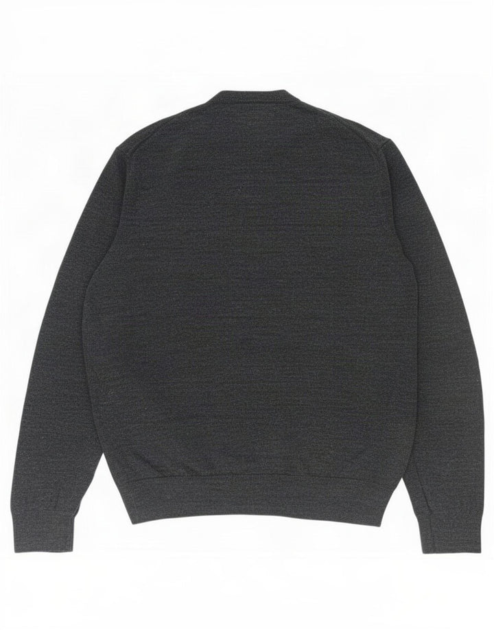 Marks & Spencer Mens V-Neck Jumper Sweater 2XL Grey Flecked Cotton