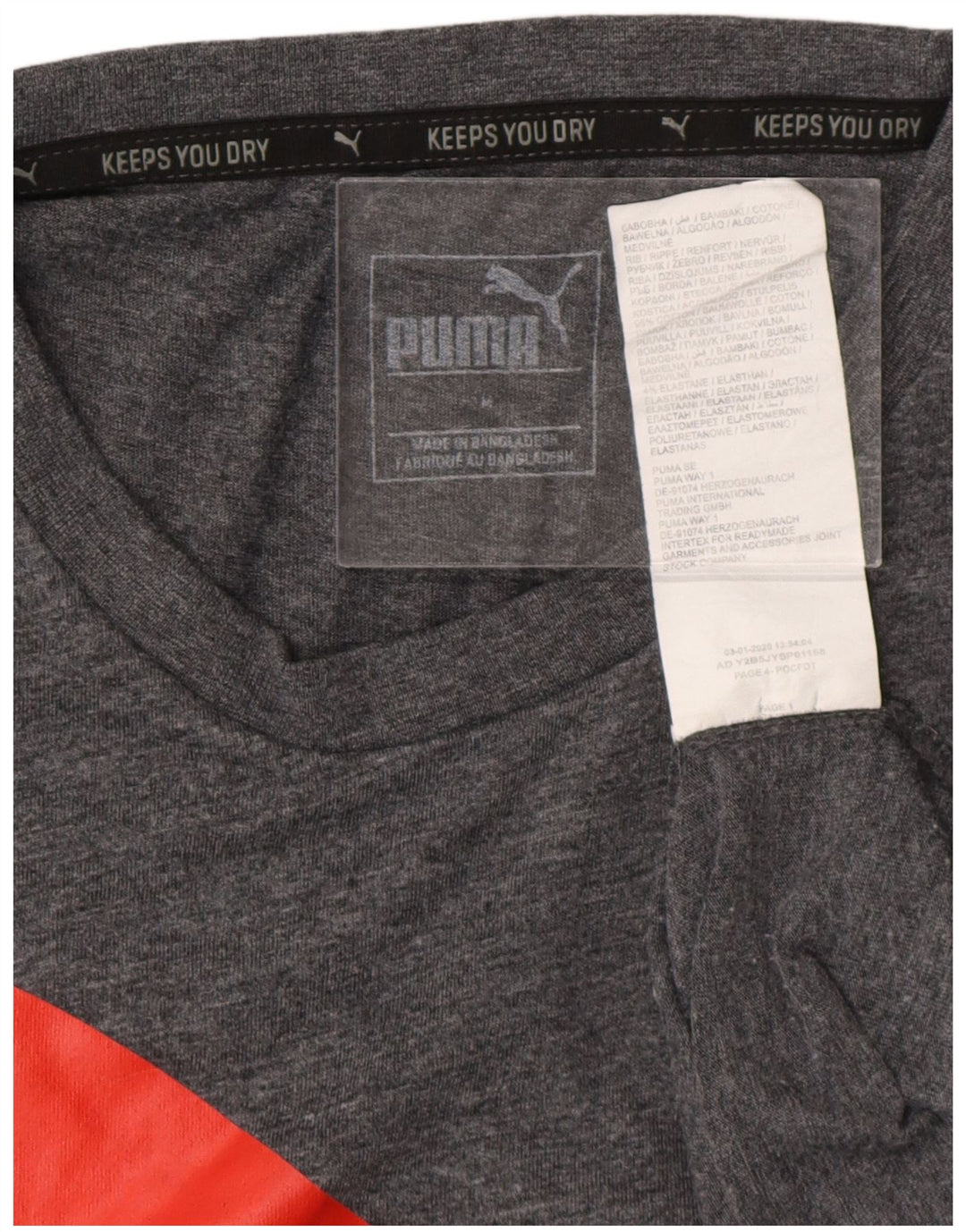 Puma Mens Graphic T-Shirt Top Medium Grey Cotton
