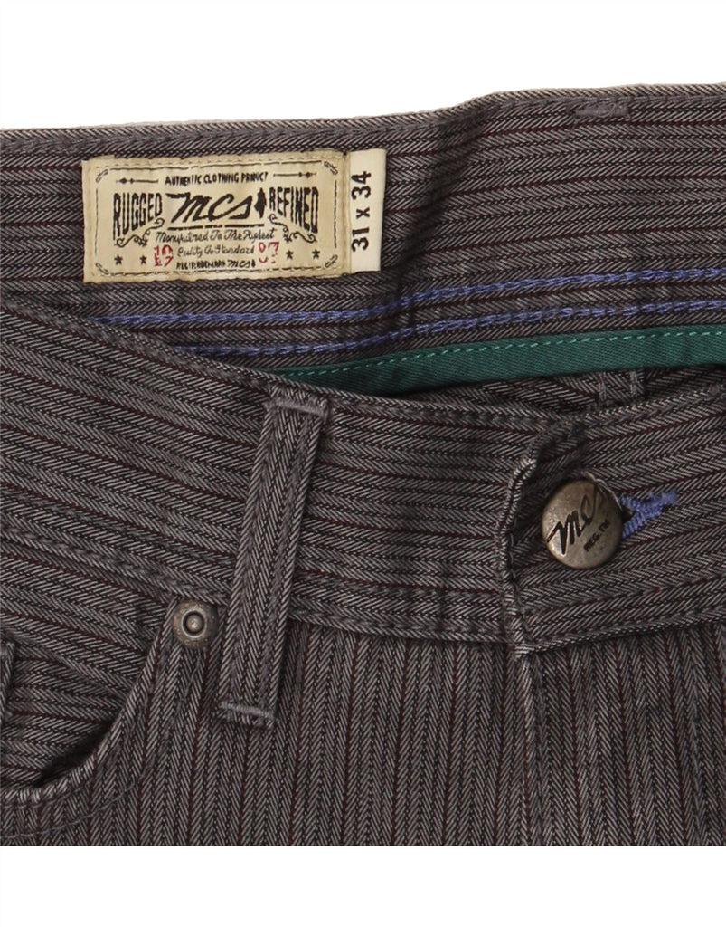 MARLBORO CLASSICS Mens Regular Casual Trousers W31 L34 Grey Herringbone Vintage Marlboro Classics and Second-Hand Marlboro Classics from Messina Hembry 