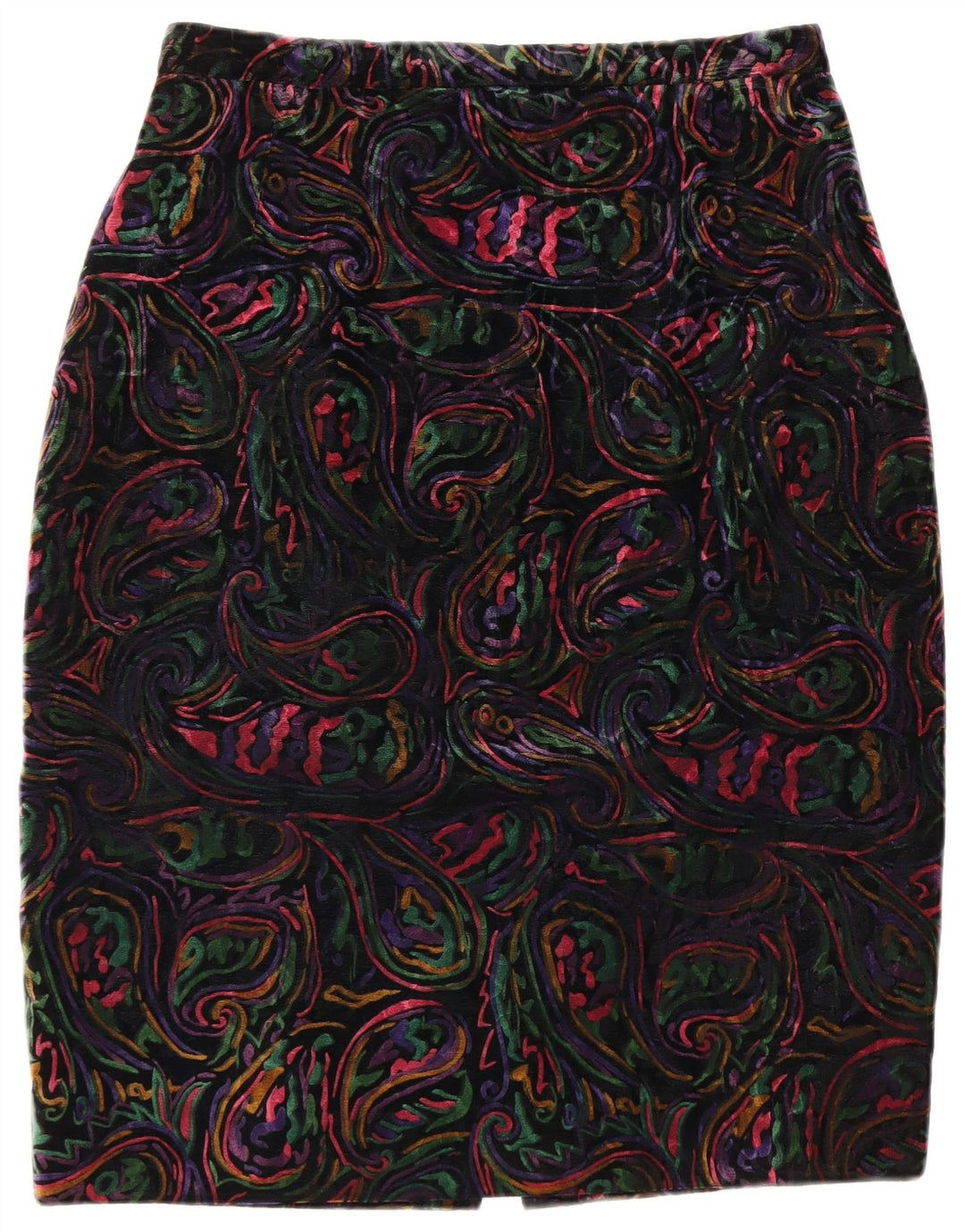 VINTAGE Womens 1 Button 2 Piece Skirt Set UK 12 Medium W32 Multicoloured