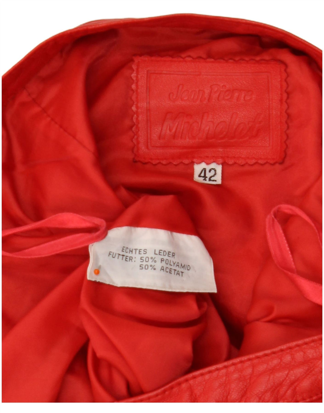 JEAN PIERRE MICHELET Womens High Waist Skirt EU 42 Large W28  Red Leather