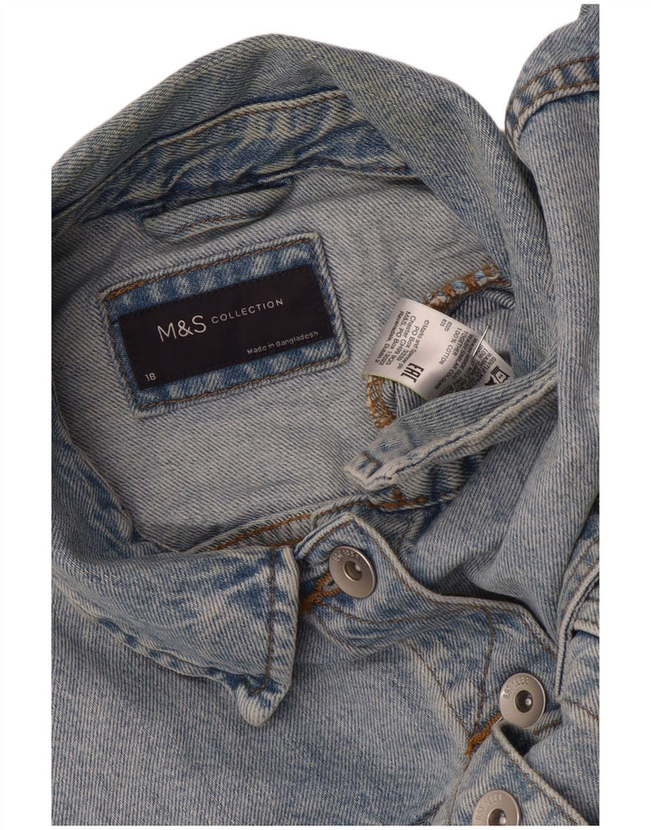 Marks & Spencer Womens Denim Jacket UK 18 XL Blue Cotton