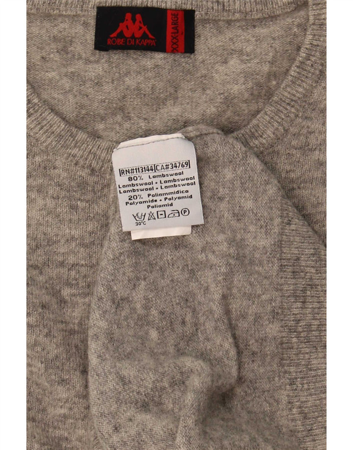 Kappa Mens Crew Neck Jumper Sweater 3XL Grey Lambswool